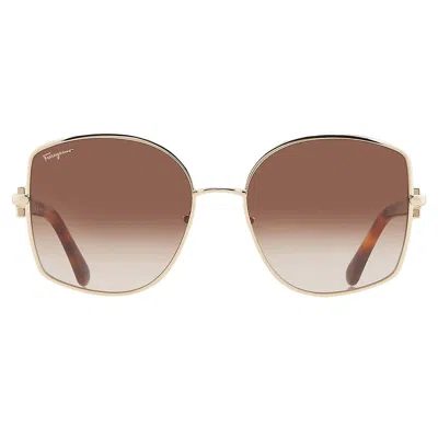 Ferragamo Brown Gradient Butterfly Ladies Sunglasses Sf304s 745 58