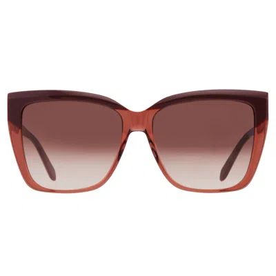 Ferragamo Brown Gradient Cat Eye Ladies Sunglasses Sf1102s 619 58 In Red