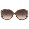 Ferragamo Brown Gradient Oval Ladies Sunglasses Sf668s 238 57 In Brown