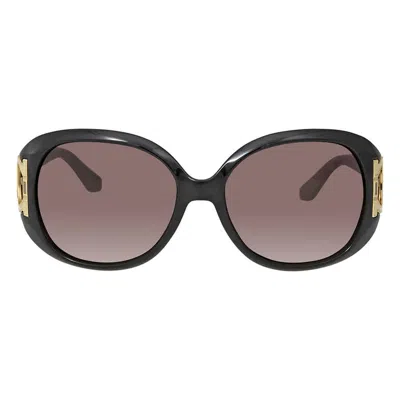 FERRAGAMO FERRAGAMO BROWN GRADIENT OVAL SUNGLASSES SF668 001 57