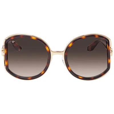 Ferragamo Brown Gradient Round Sunglasses Sf719s 238 52