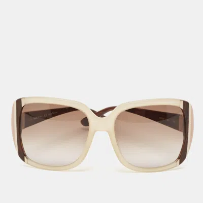 Pre-owned Ferragamo Brown Gradient Sf672s Oversized Sunglasses
