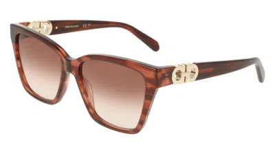 Ferragamo Brown Gradient Square Ladies Sunglasses Sf2110s 656 57