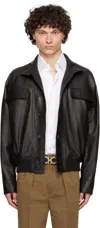 Ferragamo Stand-up Collar Leather Jacket
