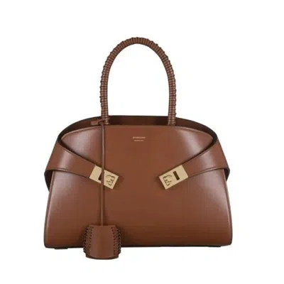 Ferragamo Brown Hug Calfskin Handbag