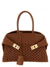 Ferragamo Brown Hug Medium Satchel In Brown