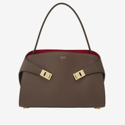Ferragamo Brown Hug Shoulder Bag