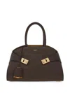 Ferragamo Borsa A Mano Hug Piccola In Pelle Marrone  Donna In Brown