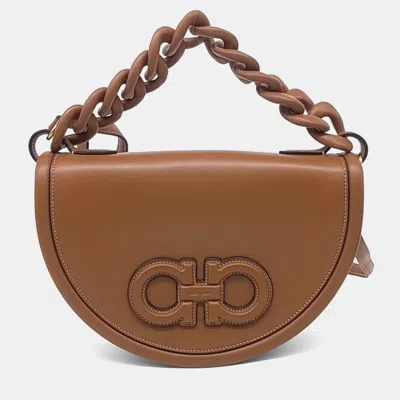 Pre-owned Ferragamo Brown Leather Aura Bag
