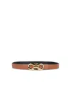 Ferragamo Leather Belt Adjustable Gold-tone Buckle
