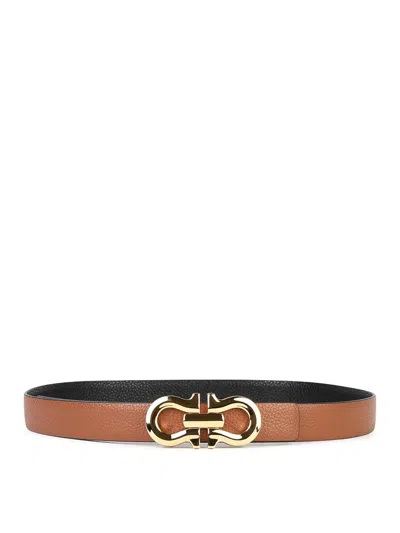 FERRAGAMO BROWN LEATHER BELT