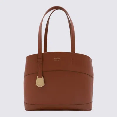 Ferragamo Brown Leather Charming S Tote Bag In New Cognac