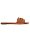 Ferragamo 'leah' Brown Slide Sandals In Brown