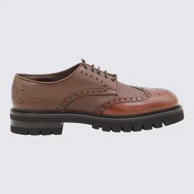 Ferragamo Brown Leather Lace Up Shoes