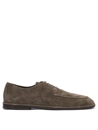 Ferragamo Brown Leather Lace-up Shoes With Design