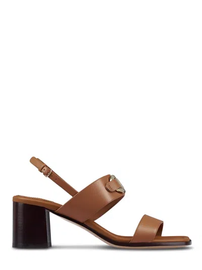 Ferragamo Brown Leather Sandals With Buckle Detail