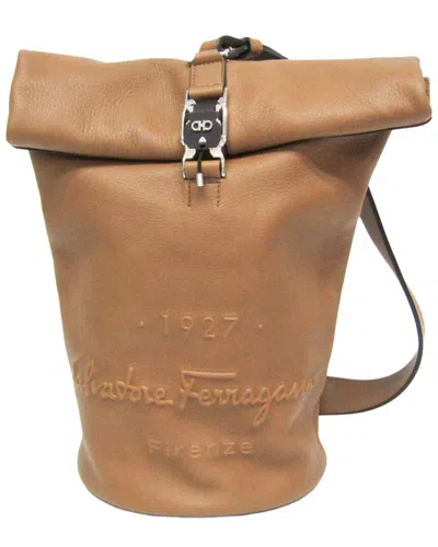 Pre-owned Ferragamo Brown Leather Shoulder Bag (authentic Pre-loved)