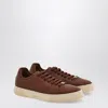 Ferragamo Brown Leather Sneakers Men