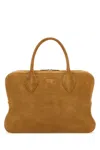 Ferragamo Camel Suede Medium Handbag In Brown
