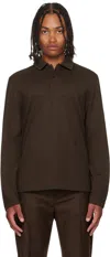 Ferragamo Knitwear Collared Sweater Long Sleeves In Brown