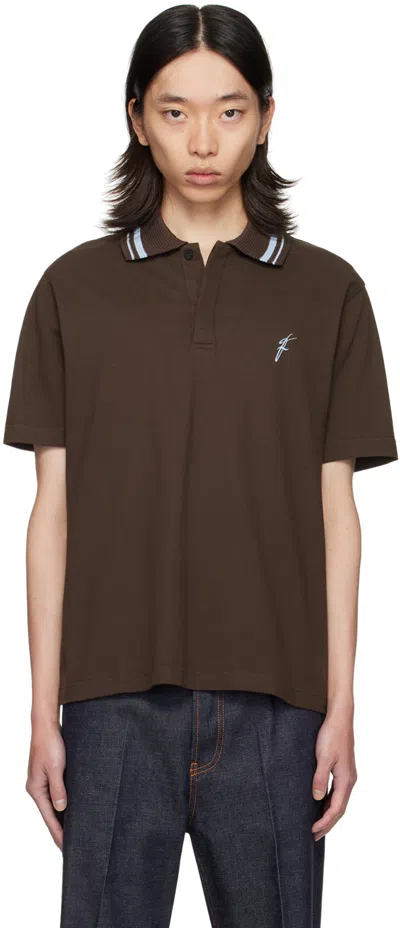 Ferragamo Brown Organic Cotton Polo In 0073/234 Expresso