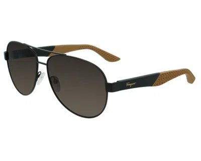 Ferragamo Brown Pilot Men's Sunglasses Sf275sn 071 62 In ["grey","brown"]