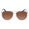 Ferragamo Brown Pilot Sunglasses Sf157s 045 60 In Metallic