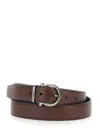 Ferragamo Brown Reversible Gancini Buckle Belt In Brown