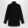 Ferragamo Brown Shirt In Ribbed Velvet Women In Brown