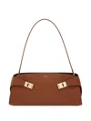 Ferragamo Hug East-west Small Leather Shoulder Bag In Brown
