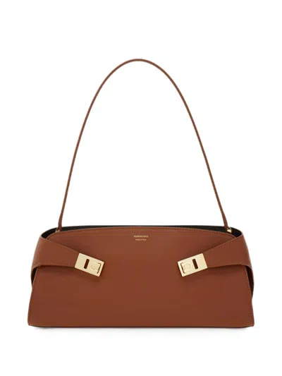 FERRAGAMO BROWN SHOULDER BAG SALVATORE FERRAGAMO