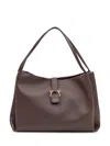 Ferragamo Brown Solid Large Tote In White