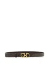 Ferragamo Brown Solid Reversible Belt In Brown