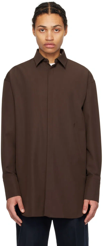 Ferragamo Brown Sports Shirt In 3964/234 Expresso
