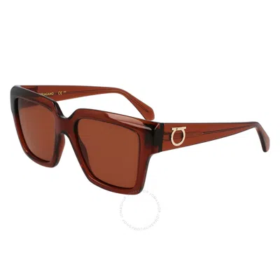 Ferragamo Brown Square Ladies Sunglasses Sf2014s 232 54