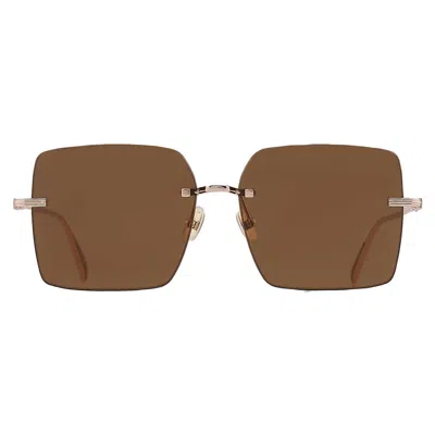 Ferragamo Brown Square Ladies Sunglasses Sf311s 780 60 In Orange