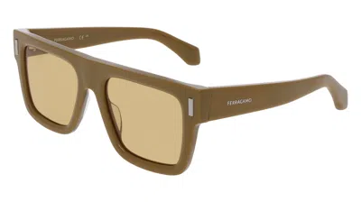 Ferragamo Brown Square Sunglasses Sf2063se 320 53