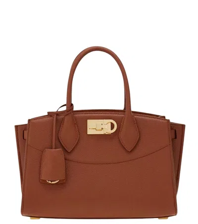 Ferragamo Brown Studio Large Tote