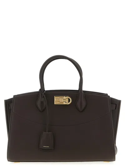 FERRAGAMO BROWN STUDIO SOFT LARGE TOTE