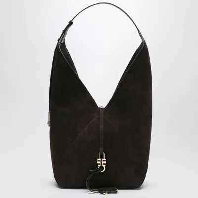 Ferragamo Suede Finish Shoulder Bag With Adjustable Strap In Brown