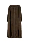 Ferragamo Brown Suede Overcoat In Brown