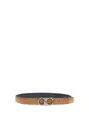 Ferragamo Brown Gancini Solid Reversible Belt In Brown
