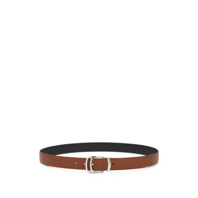 Ferragamo Brown Textured Reversible Belt