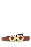 Ferragamo Reversible Leather Belt Adjustable Length In Brown