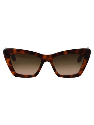 Ferragamo Brown Tortoise Acetate Sunglasses