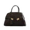 Ferragamo Double Handle Shoulder Bag In Black