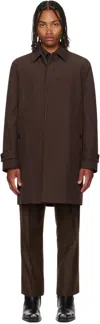 Ferragamo Long Sleeve Windbreaker In Brown