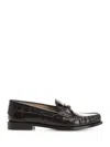 Ferragamo Black Maryan Loafers In Brown