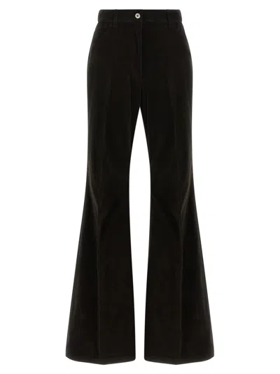 FERRAGAMO BROWN VELVET PANTS