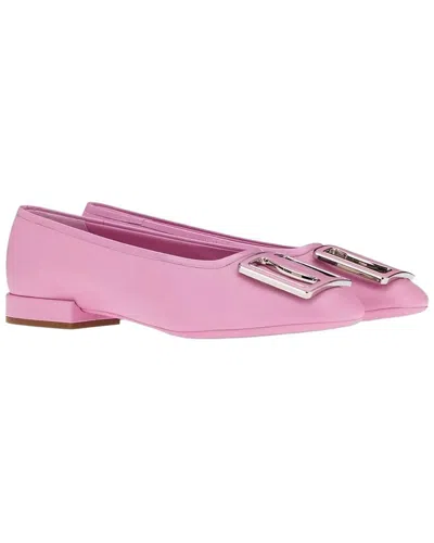 Ferragamo Brush Stroke Leather Ballet Flat In Pink